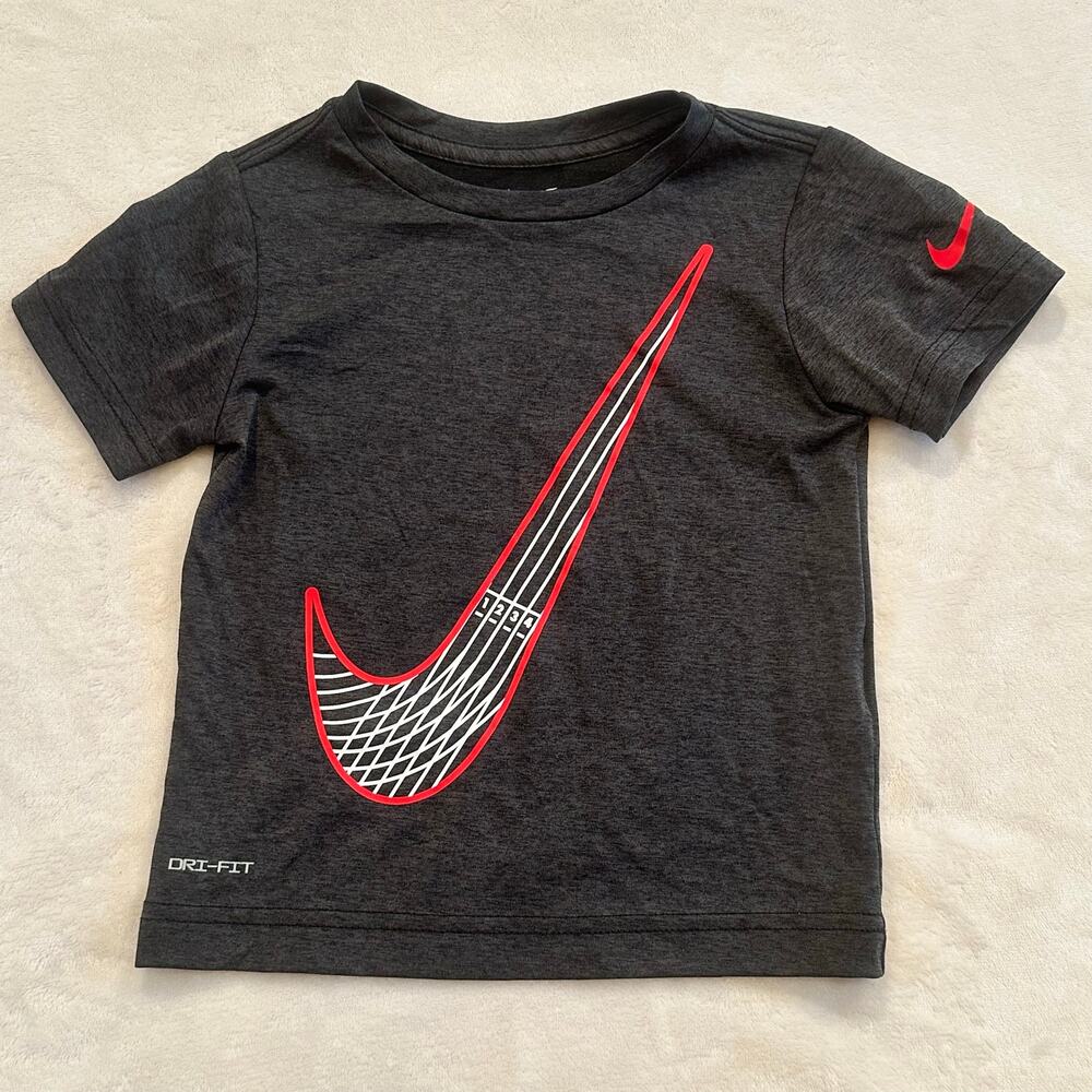 Boys Nike T-shirt sz 3T Nike Track Swoosh Shirt Dri-Fit Short Sleeve Tee